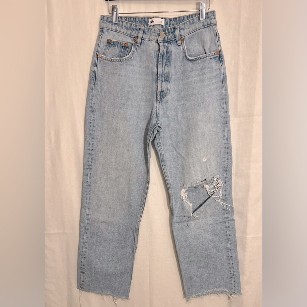 Zara Distressed Blue Jeans